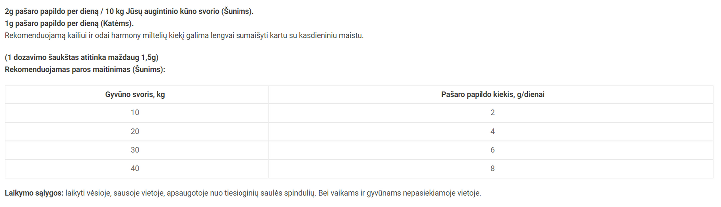 Reavet kailiui ir odai harmony maisto papildas šunims ir katėms, milteliai 250g