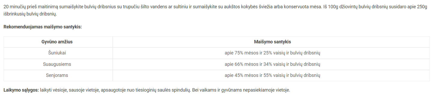 Reavet bulvių dribsniai šunims 1kg