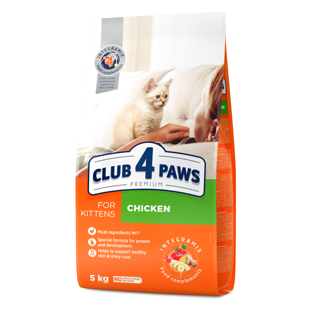 Club4Paws sausas kačiukų maistas SU VIŠTIENA 5kg