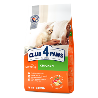 Club4Paws sausas kačiukų maistas SU VIŠTIENA 5kg