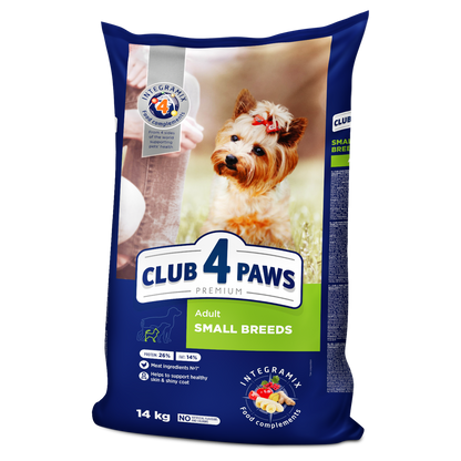 Club4Paws sausas šunų maistas suaugusiems mažų veislių šunims SU VIŠTIENA. 14kg