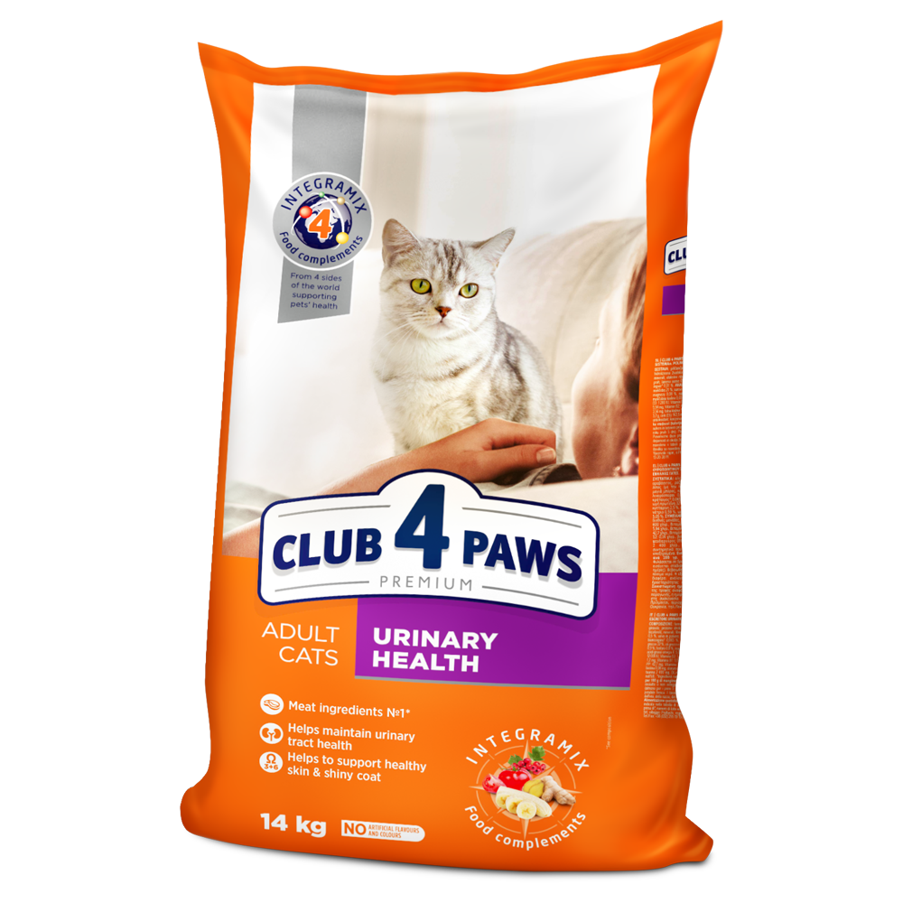 Club4Paws sausas kačių maistas Urinary health SU VIŠTIENA 14kg